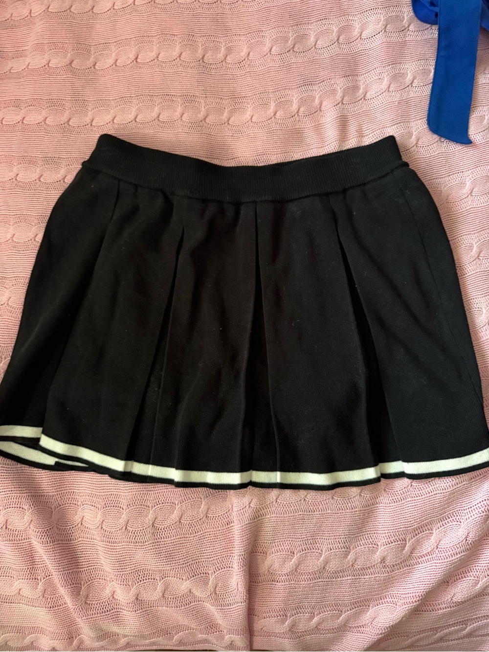 Daisy Black Pleated Mini Skort with White Trim